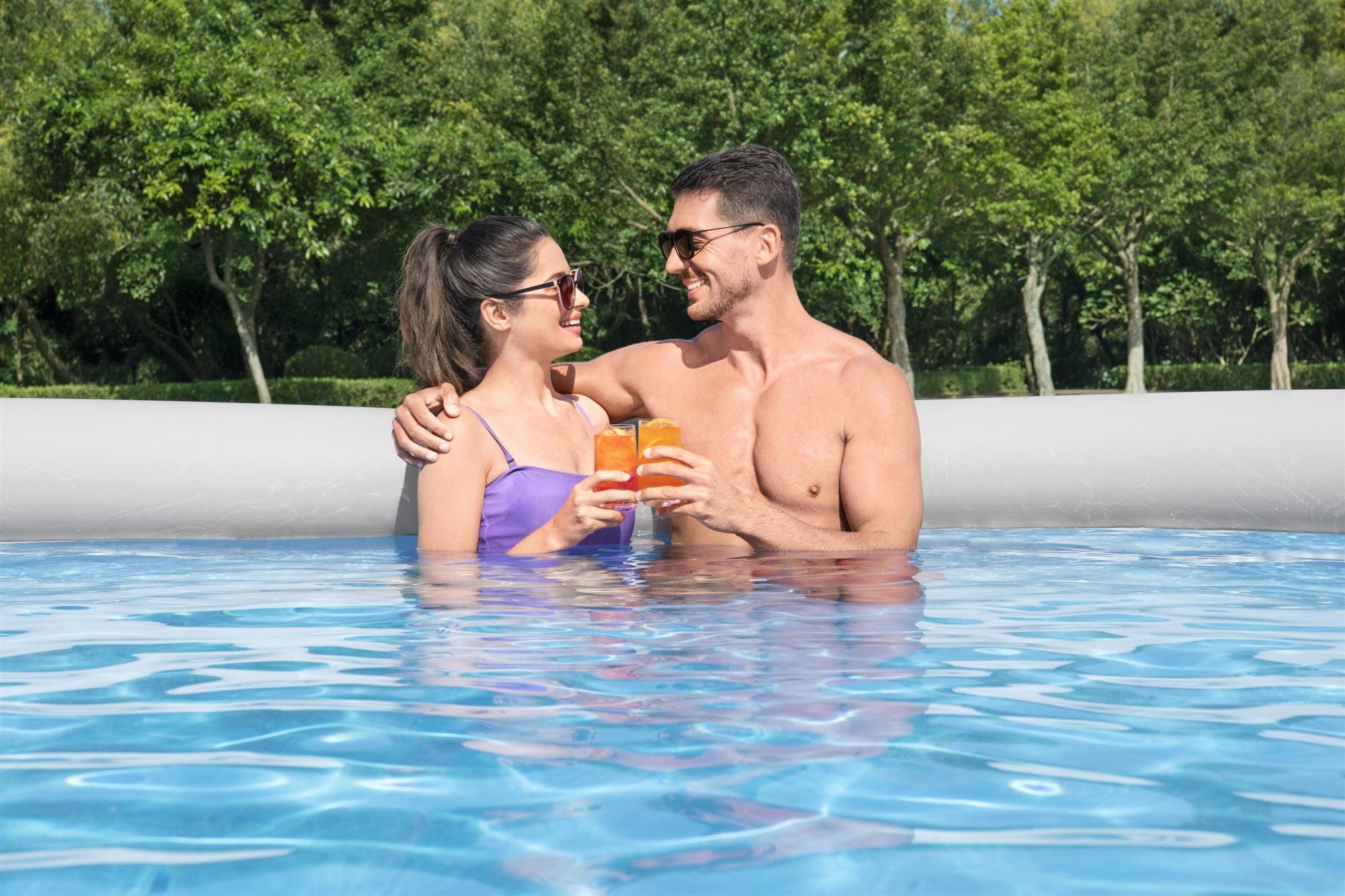 Bestway Fast Set 57313 piscine hors sol Rond 9677 L Gris