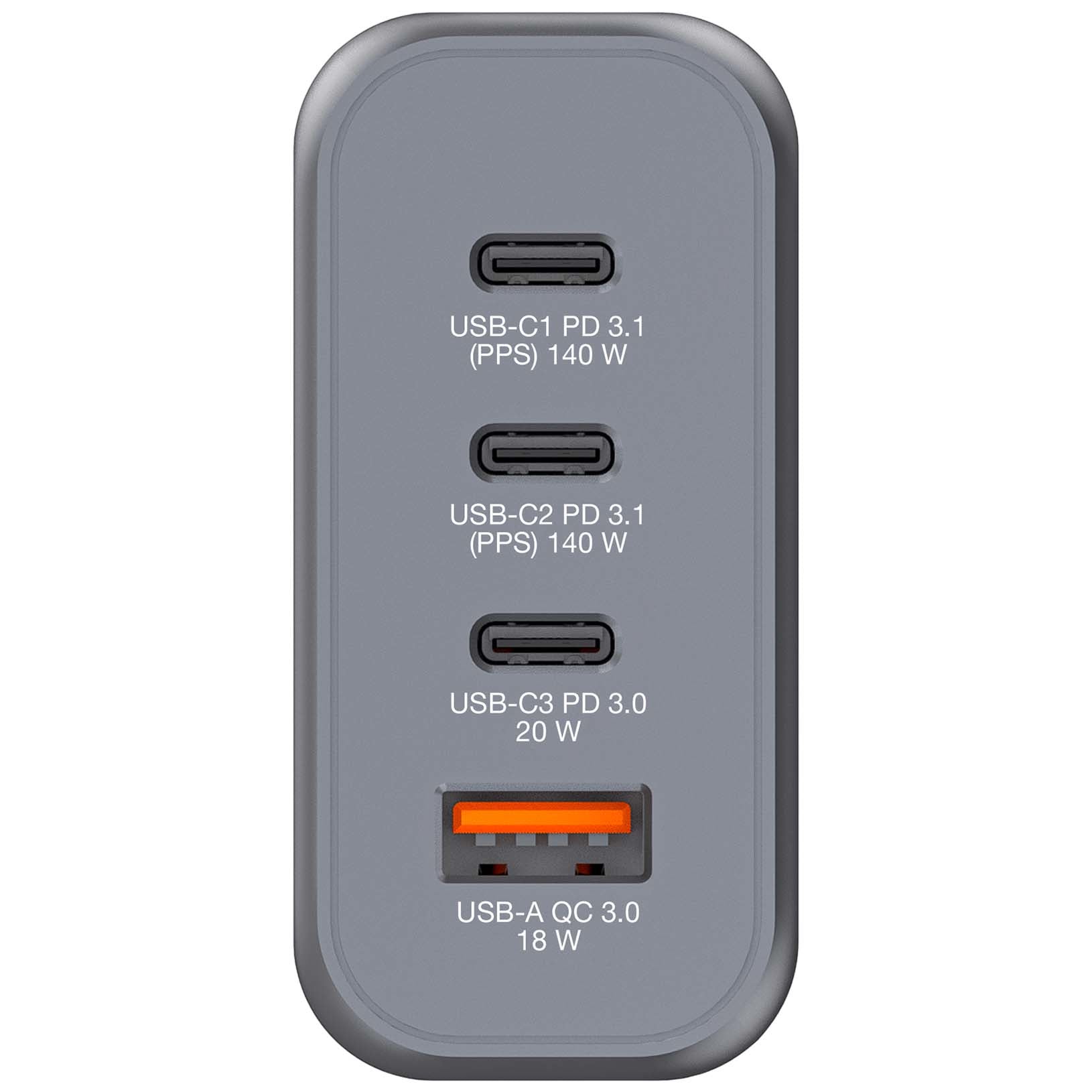 GNC-140 GaN Charger 4 Port 140W USB A/C