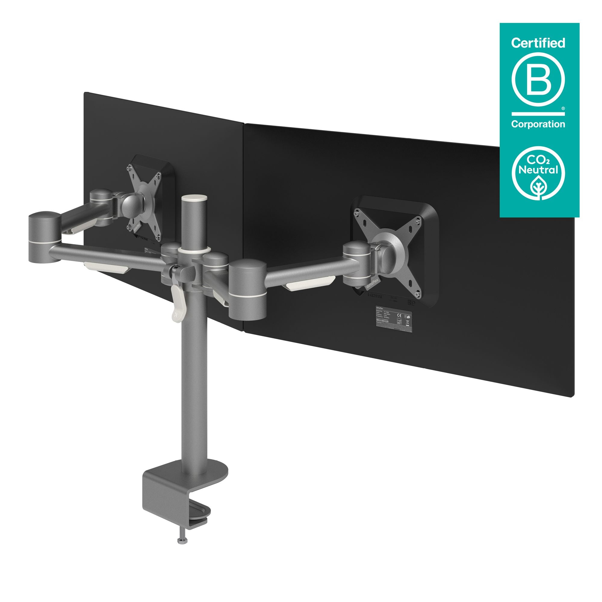 DATAFLEX Bras à fixer / pincer Viewmate 52632 - 2 écrans