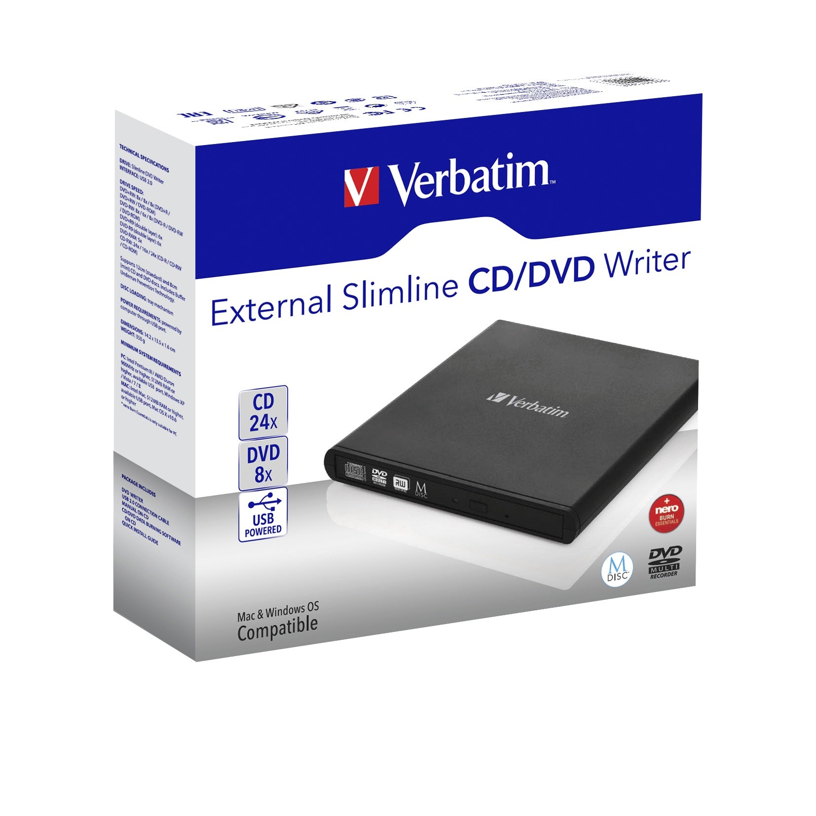Verbatim External Slimline CD/DVD Write