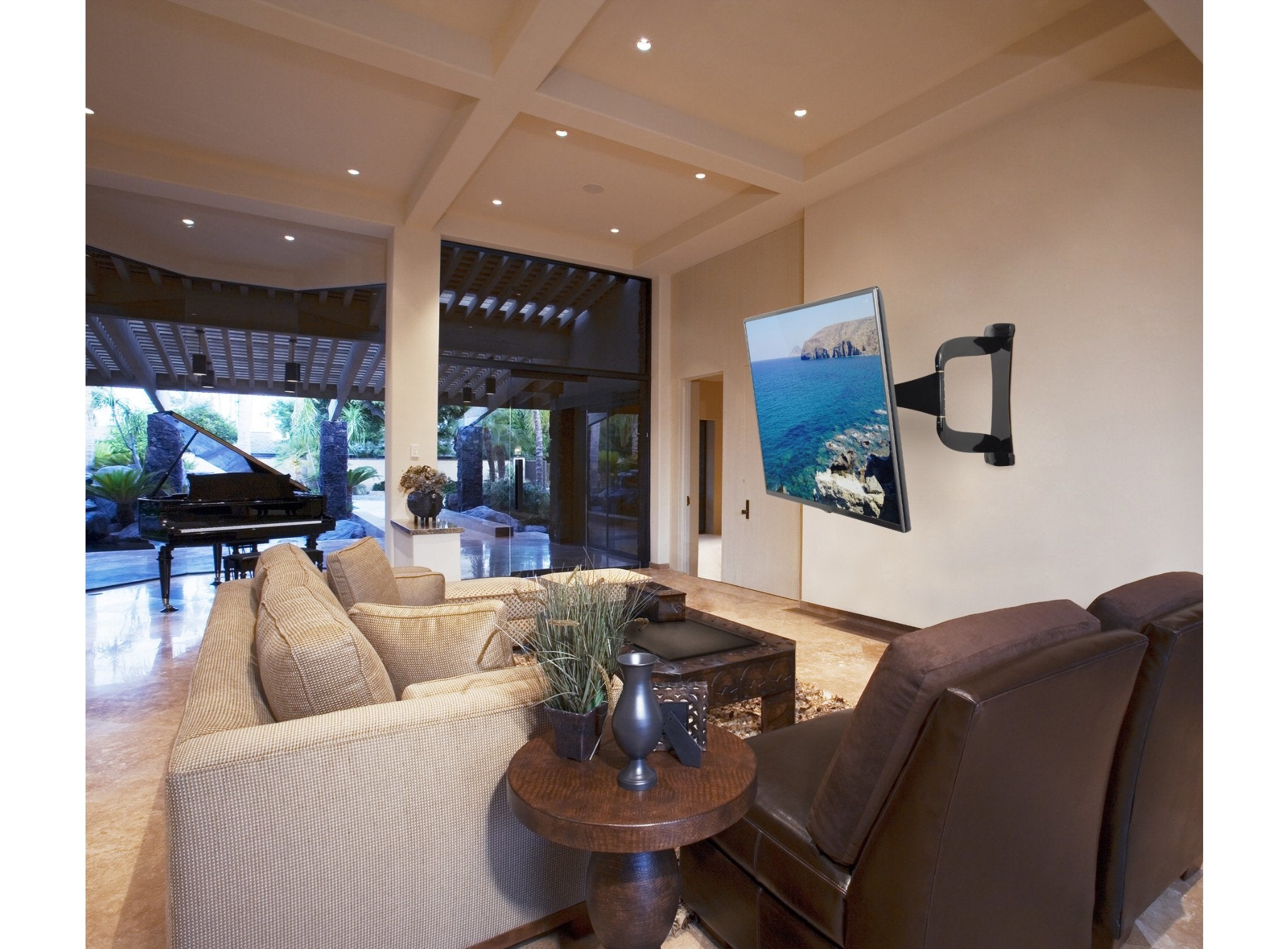 Peerless Universal Ultra Slim Articulating Wall Mount for 32in - 50in Ultra-thin Displays - Black