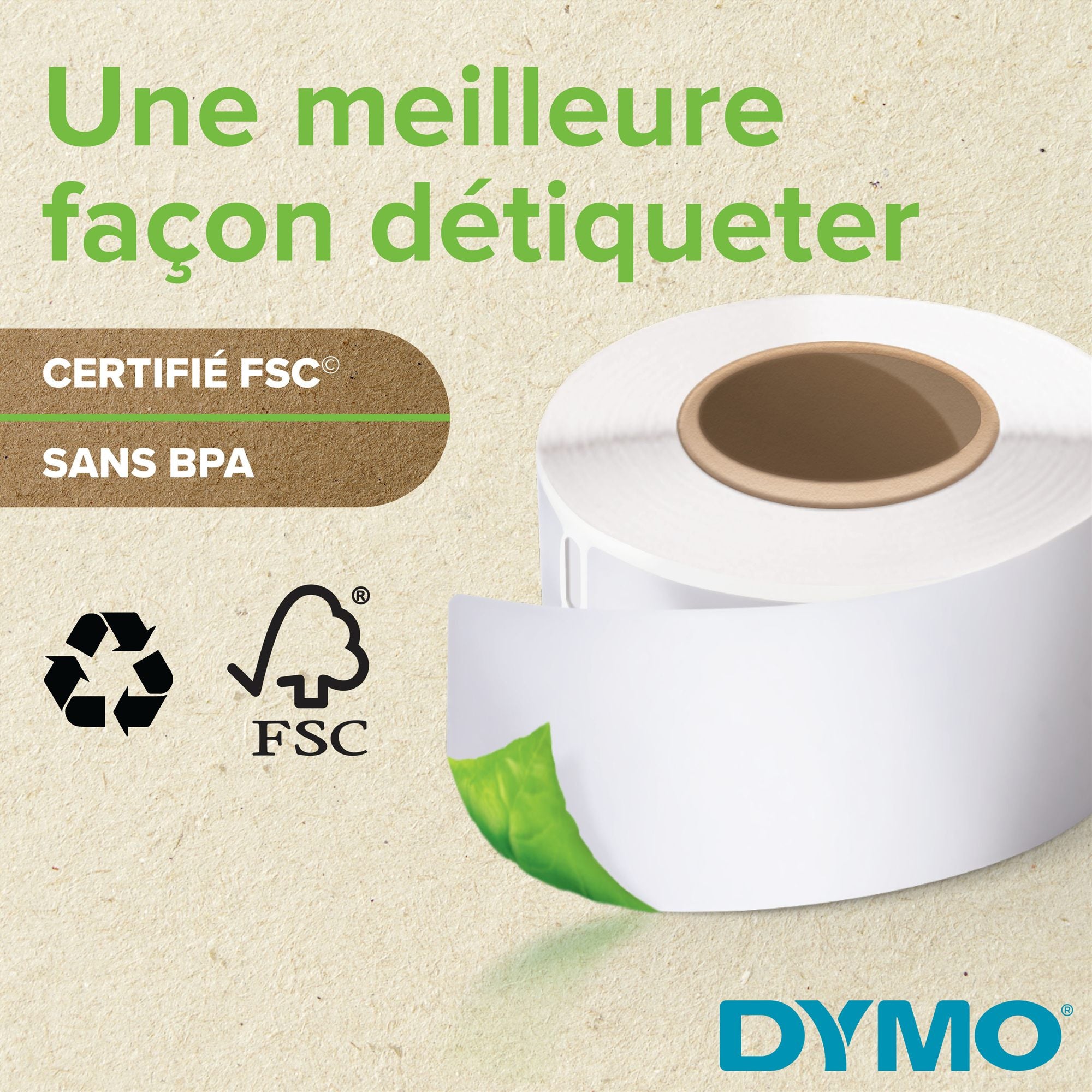 DYMO Etiquettes noir sur blanc 59x102m, 300 pcs pour LW450/5