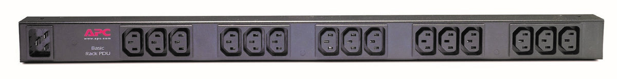 APC Basic Rack PDU Zero U Rack AC 120/208/230V input IEC 60320 C20 output connectors 15 power IEC 60320 C13 0U 2.4m cord BK