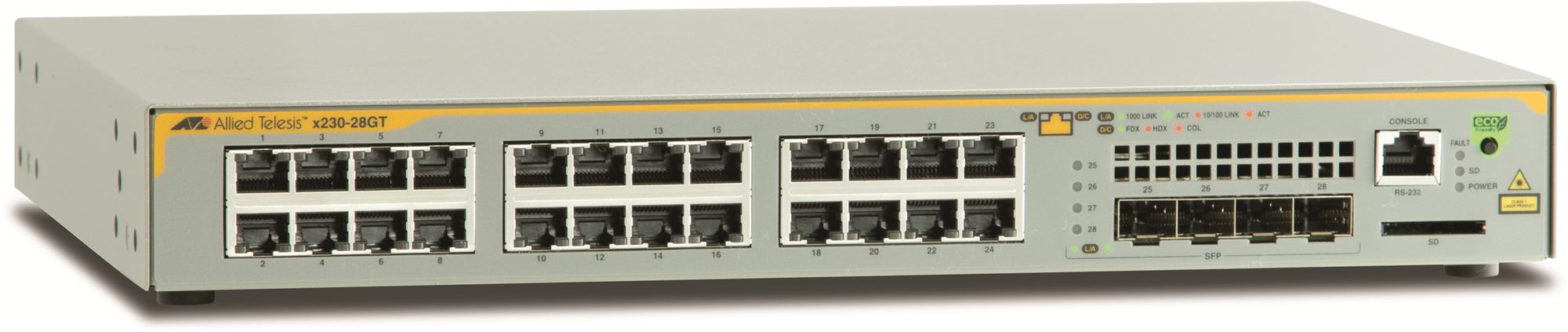 ALLIED TELESIS L2+ managed switch, 24 x 10/100/1000Mbps, 4 x SF/ AT-X230-28GT-50