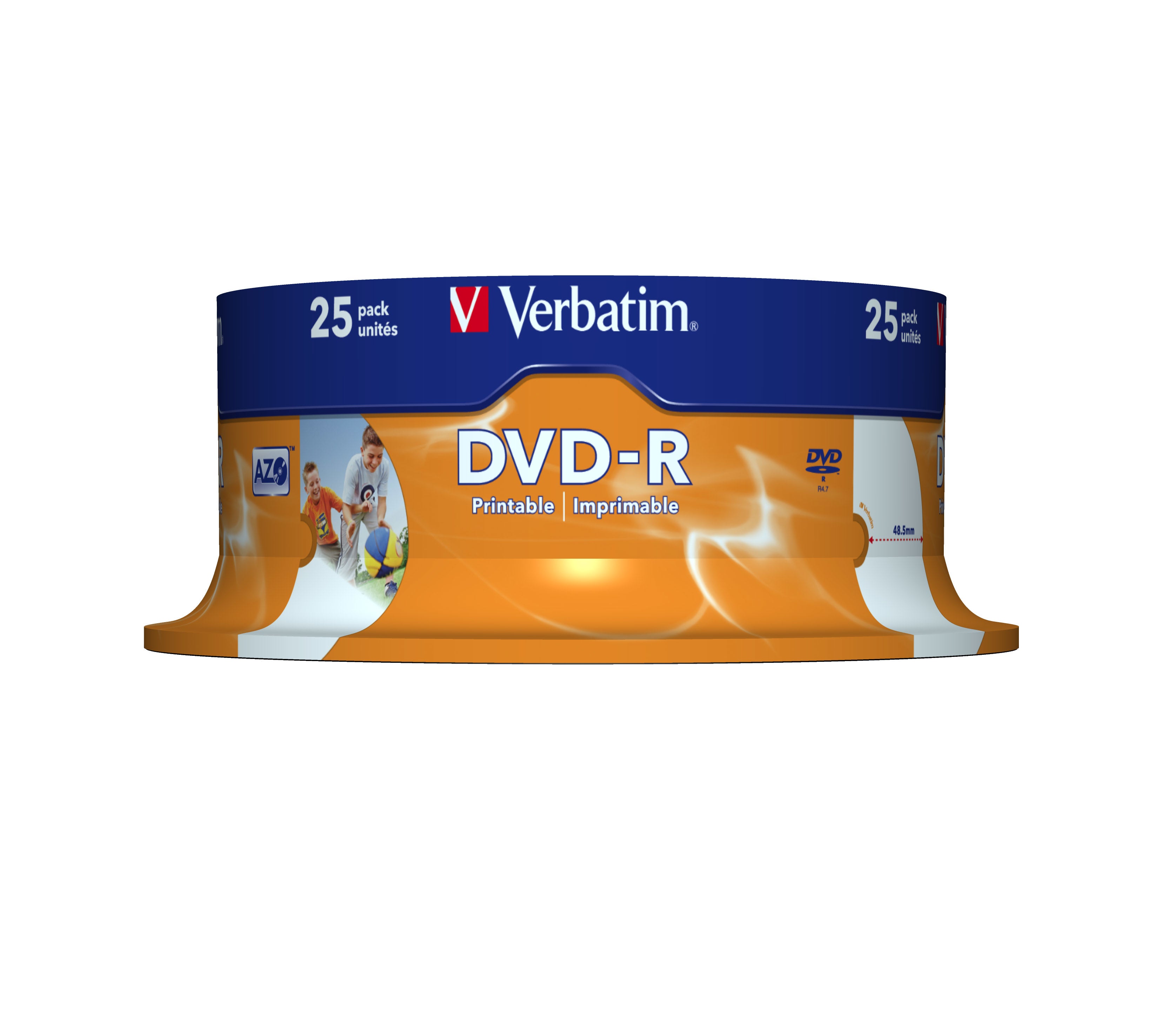 DVD-R/4.7GB 16x AdvAZO Spdl 25pk WidePrt
