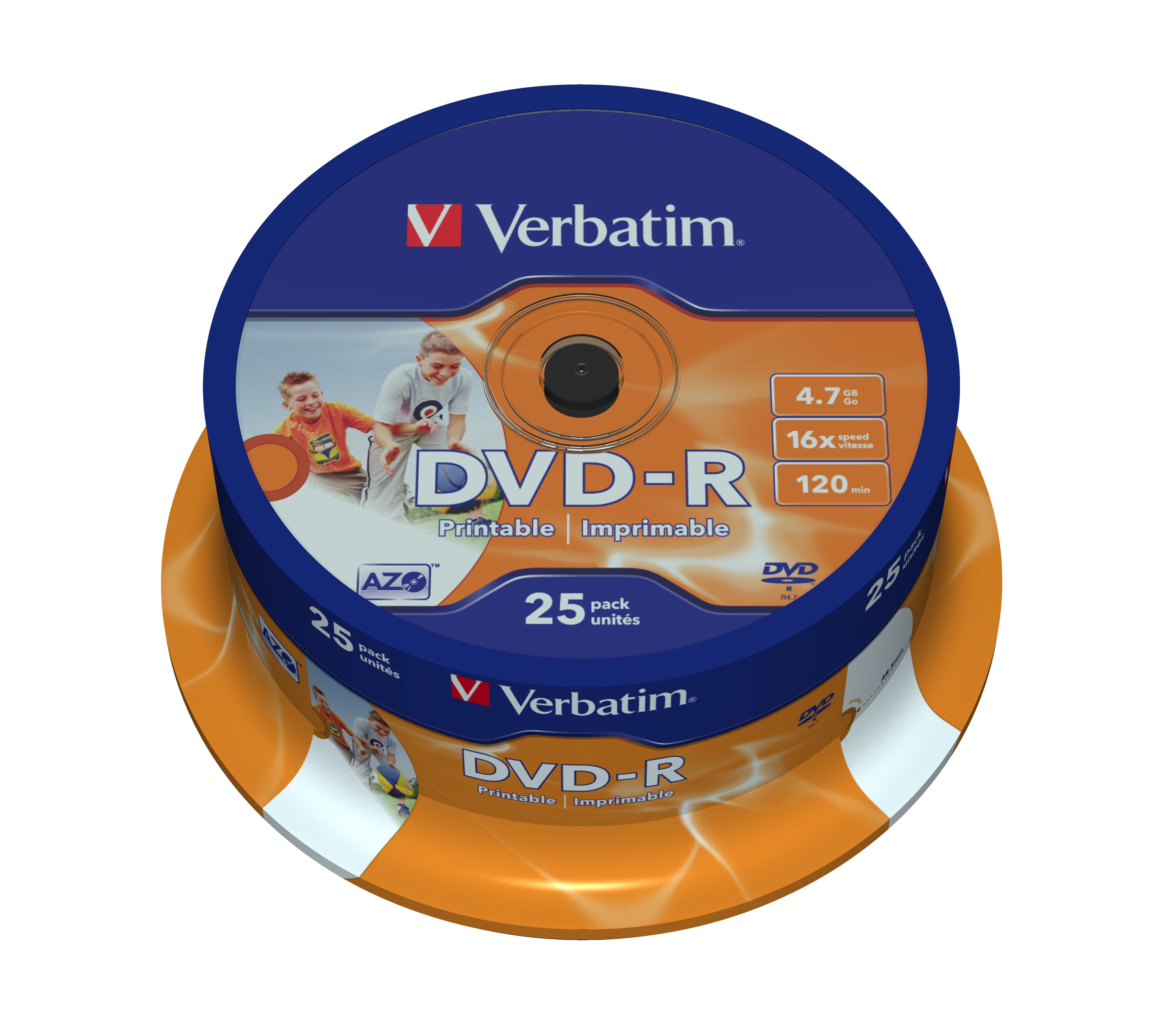 DVD-R/4.7GB 16x AdvAZO Spdl 25pk WidePrt