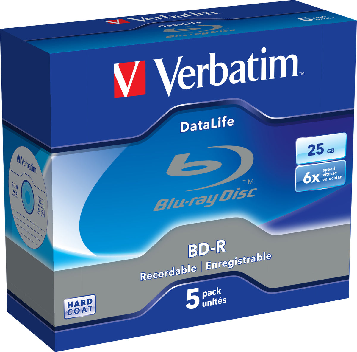 BD-R 25GB 6X WHITE BLUE SURFACE Jewel Ca
