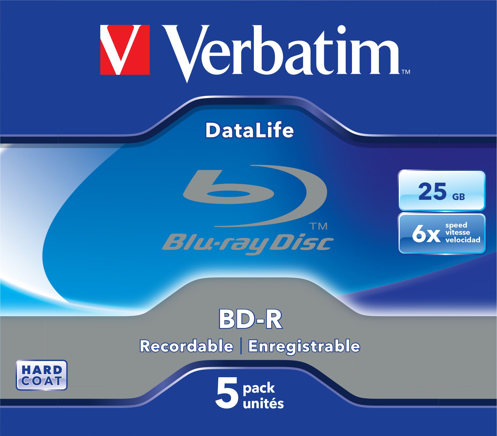 BD-R 25GB 6X WHITE BLUE SURFACE Jewel Ca