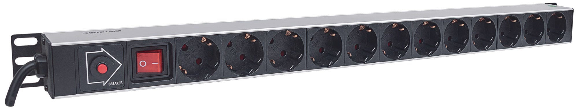 Intellinet 714044 unité de distribution d'énergie 12 sortie(s) CA 1U Noir