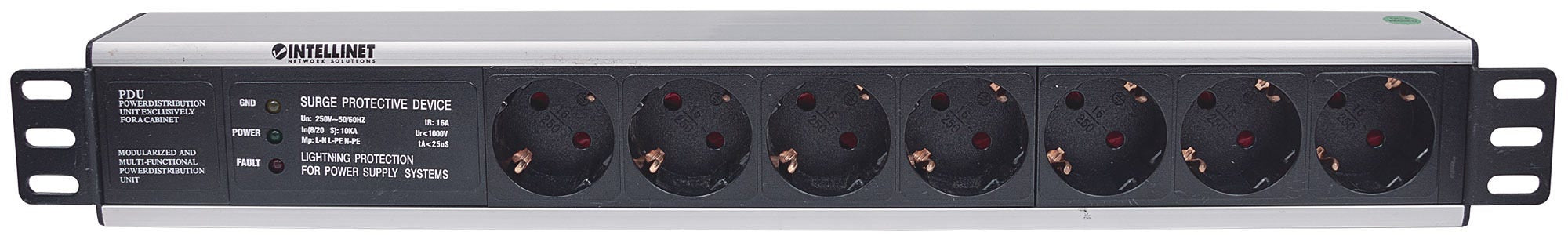 Intellinet 714006 unité de distribution d'énergie 7 sortie(s) CA 1.5U Noir