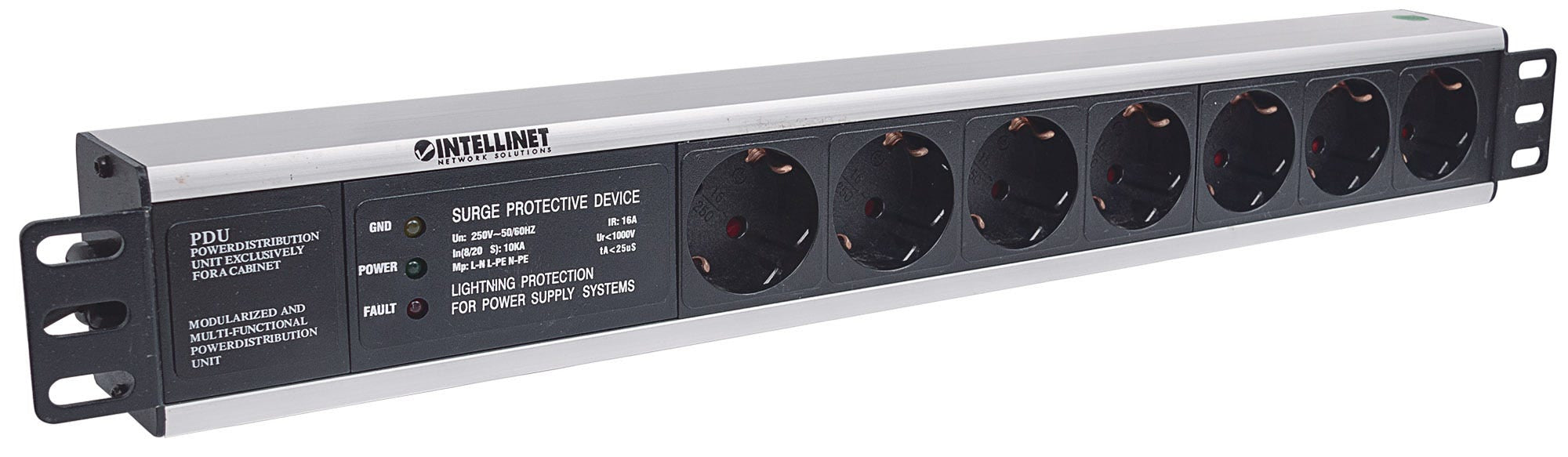 Intellinet 714006 unité de distribution d'énergie 7 sortie(s) CA 1.5U Noir