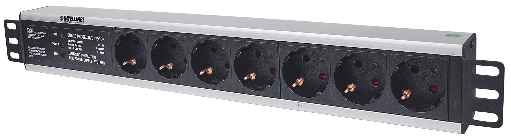 Intellinet 714006 unité de distribution d'énergie 7 sortie(s) CA 1.5U Noir