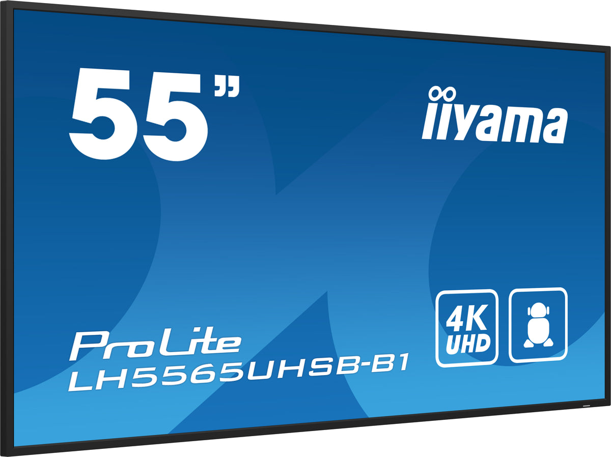"iiyama LH5565UHSB-B1 Écran d'affichage dynamique En forme de kiosk 138,7 cm (54.6"") LED Wifi 800 cd/m2 4K Ultra HD Noir Intégré dans le processeur Android 11 24"