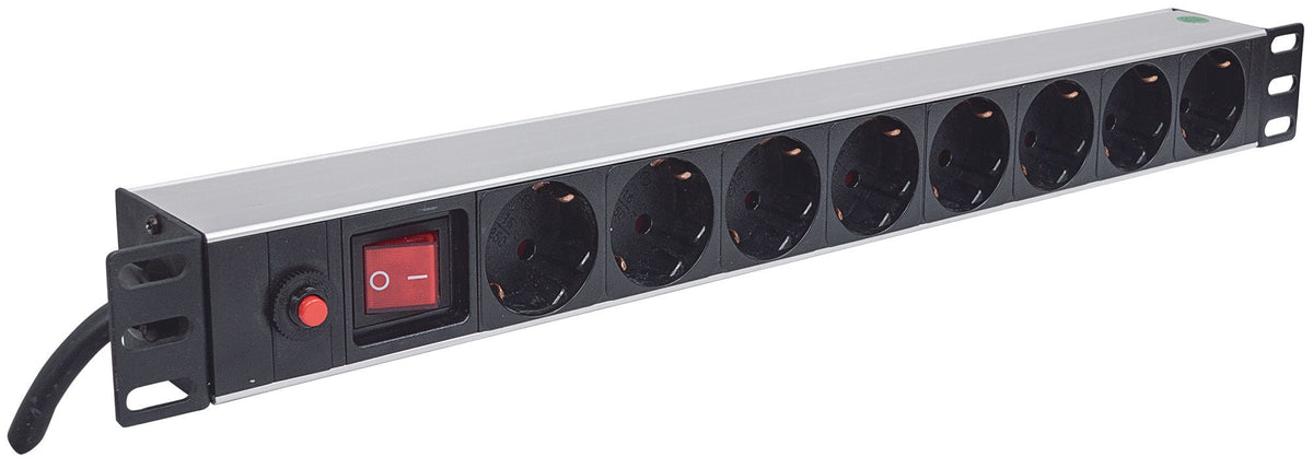 Intellinet 713986 unité de distribution d'énergie 8 sortie(s) CA 1U Aluminium, Noir