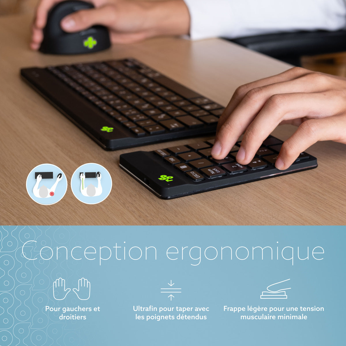 R-GO TOOLS Pavé numérique Numpad Break, Bluetooth noir