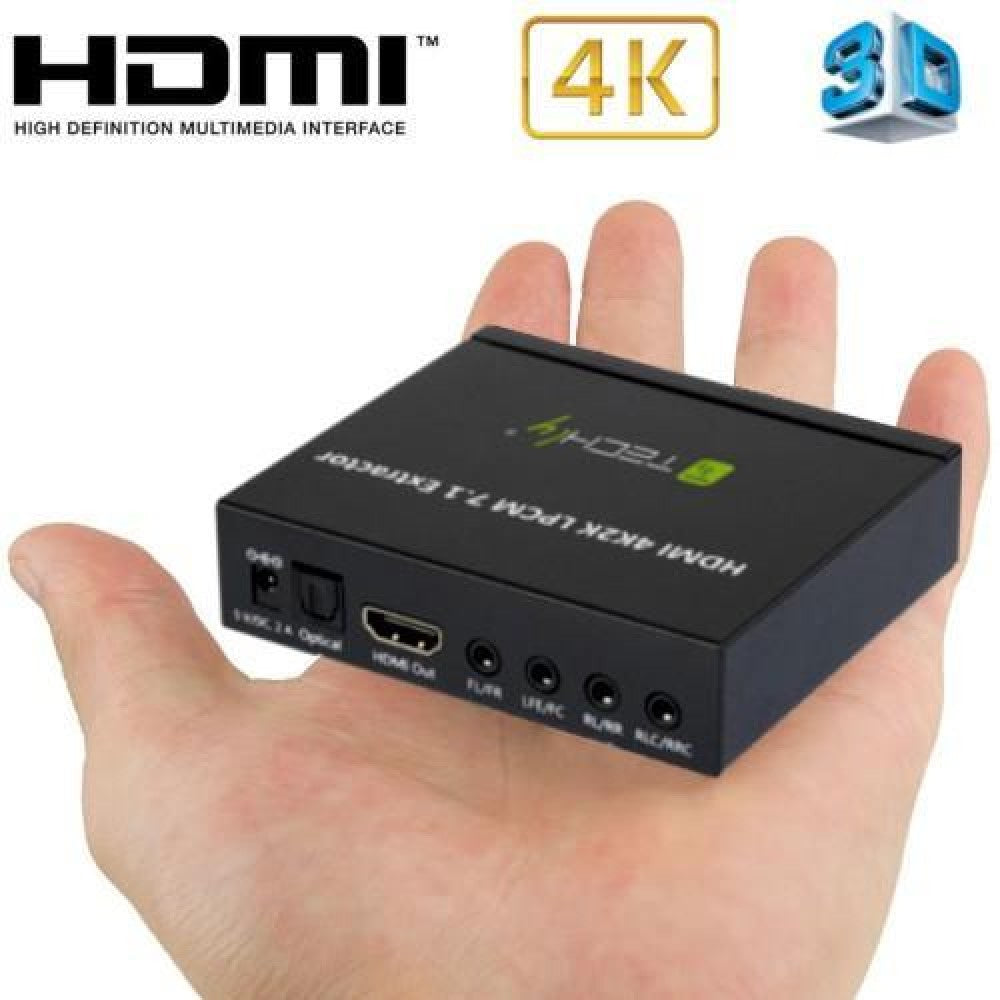 Techly IDATA HDMI-EA74K Extracteur audio SPDIF 5.1CH, analogique 3.5mm 7.1CH HDMI 4K30Hz