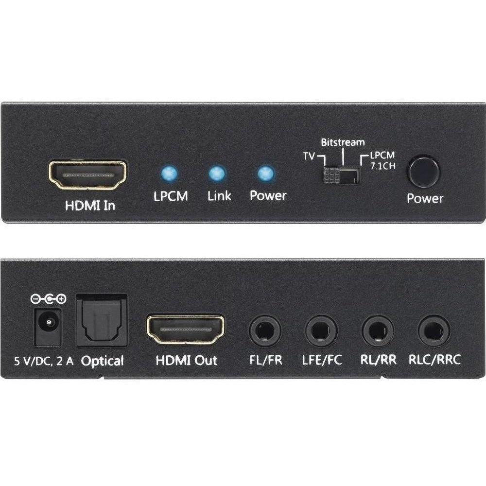 Techly IDATA HDMI-EA74K Extracteur audio SPDIF 5.1CH, analogique 3.5mm 7.1CH HDMI 4K30Hz