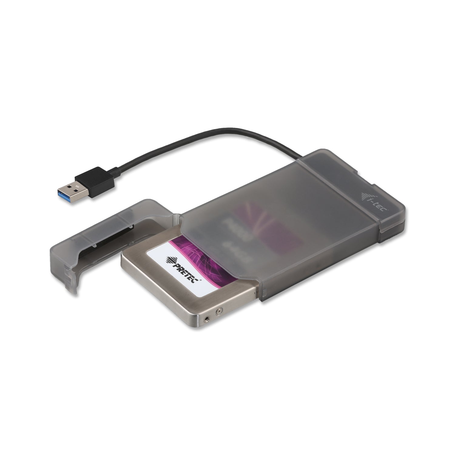 I-TEC USB 3.0 Advance MySafe Easy Enclosure 6.4cm 2.5p External Enclosure for SATA HDD itegrated cable black