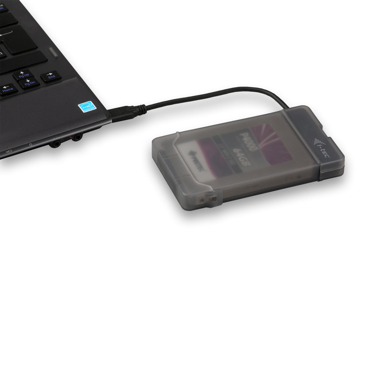 I-TEC USB 3.0 Advance MySafe Easy Enclosure 6.4cm 2.5p External Enclosure for SATA HDD itegrated cable black