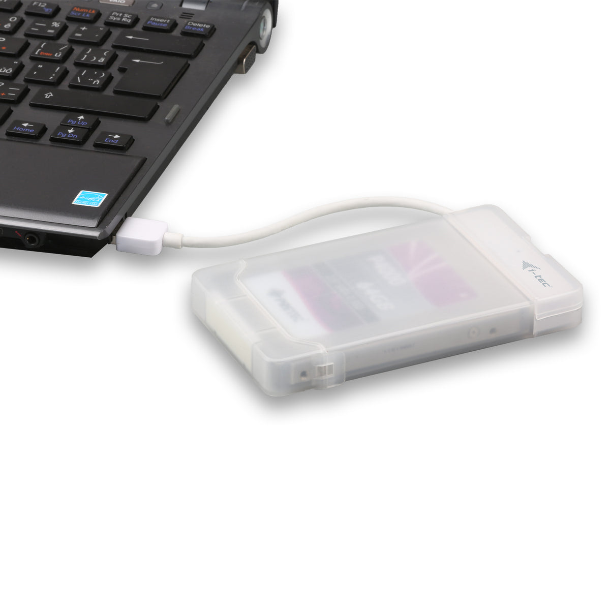 I-TEC USB 3.0 Advance MySafe Easy Enclosure 6.4cm 2.5p External Enclosure for SATA HDD itegrated cable white