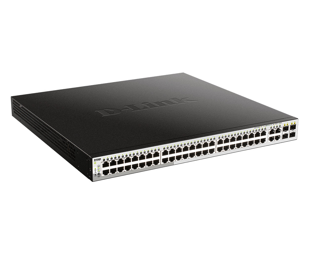D-Link DGS-1210-52MP commutateur réseau Géré L2 Gigabit Ethernet (10/100/1000) Connexion Ethernet, supportant l'alimentation via ce port (PoE) 1U Noir