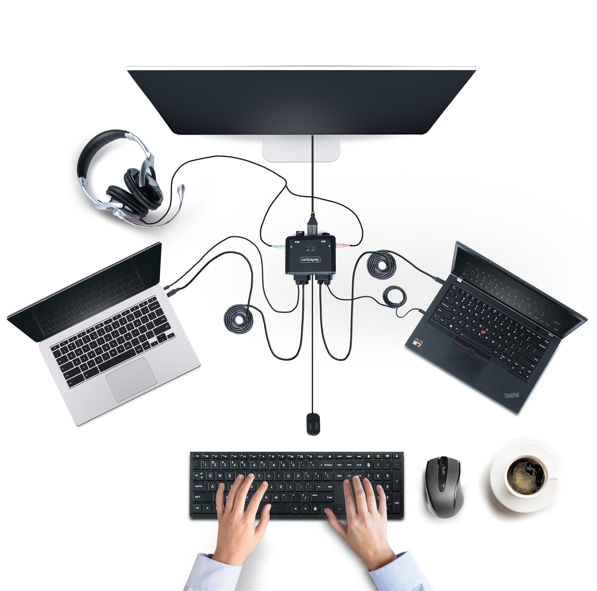 2-Port USB-C Cable KVM Switch 4K 60Hz