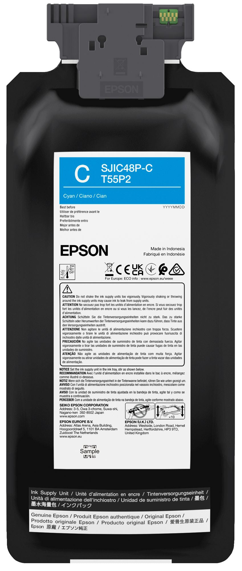 EPSON SJIC48P-C Cyan ink cartridge for ColorWorks C8000e