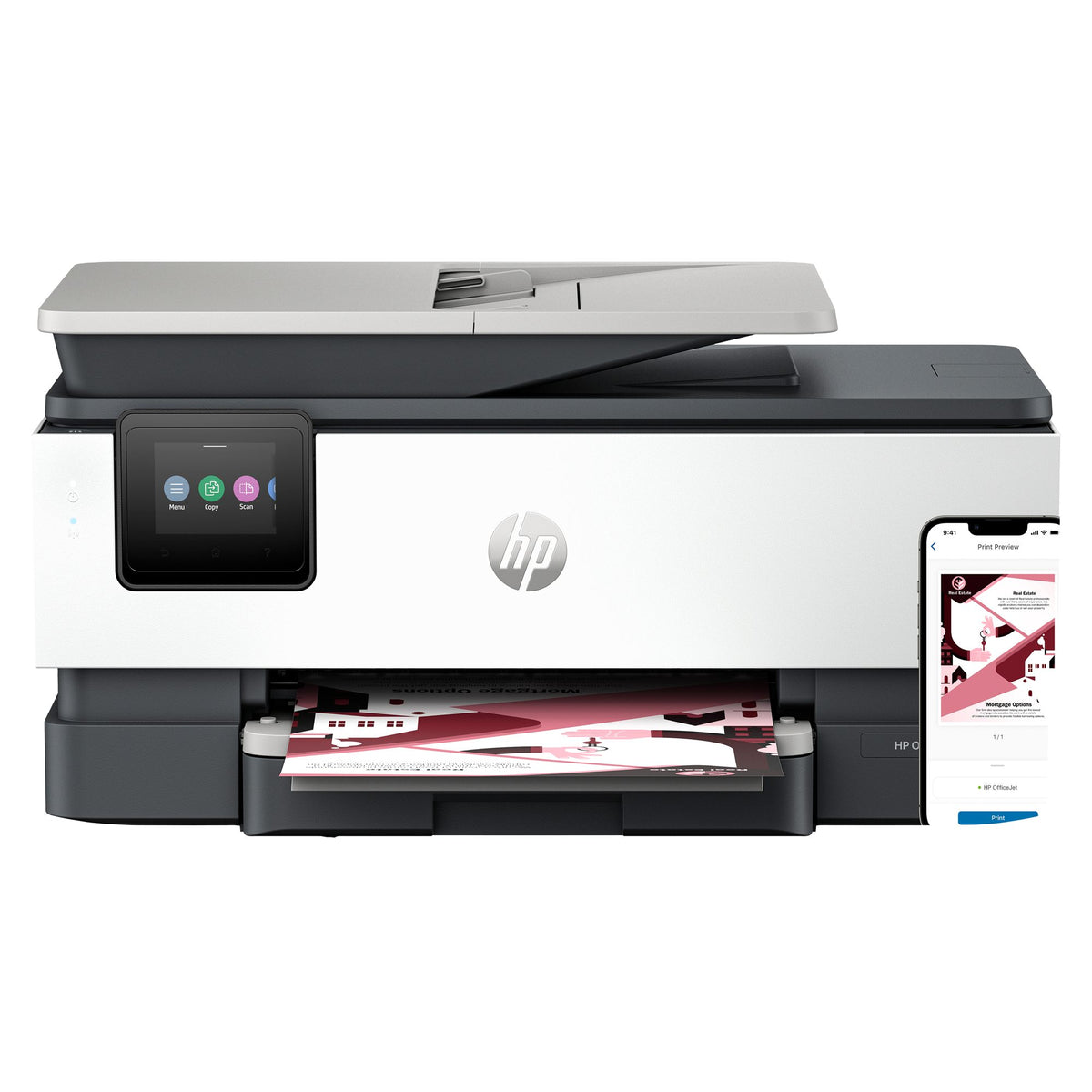 HP Officejet Pro 8124e All-in-One MFP colour ink-jet A4 12ppmcopy 20ppmprint 225 sheets USB 2.0 LAN Wi-Fi light cement