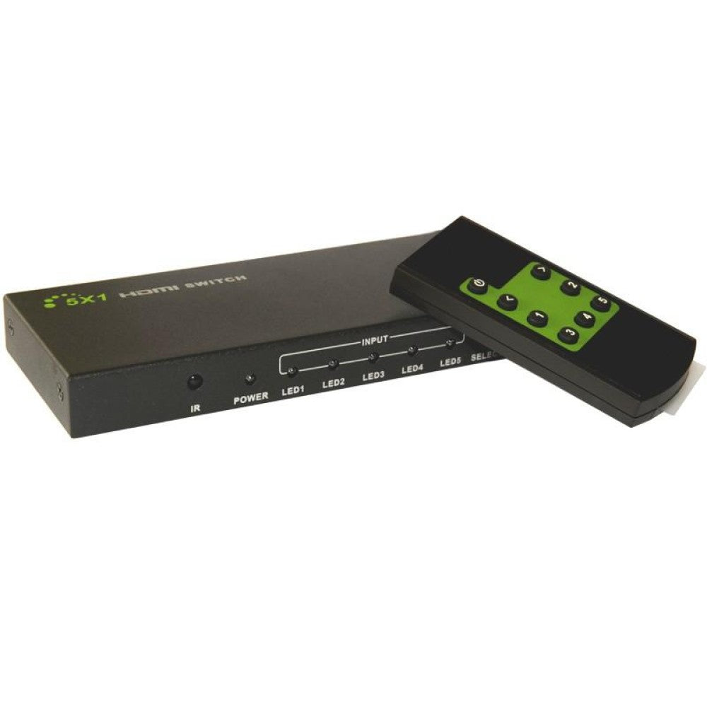 Techly IDATA HDMI-4K51 Commutateur HDMI 1.4 5x1 4K60Hz avec télécommande