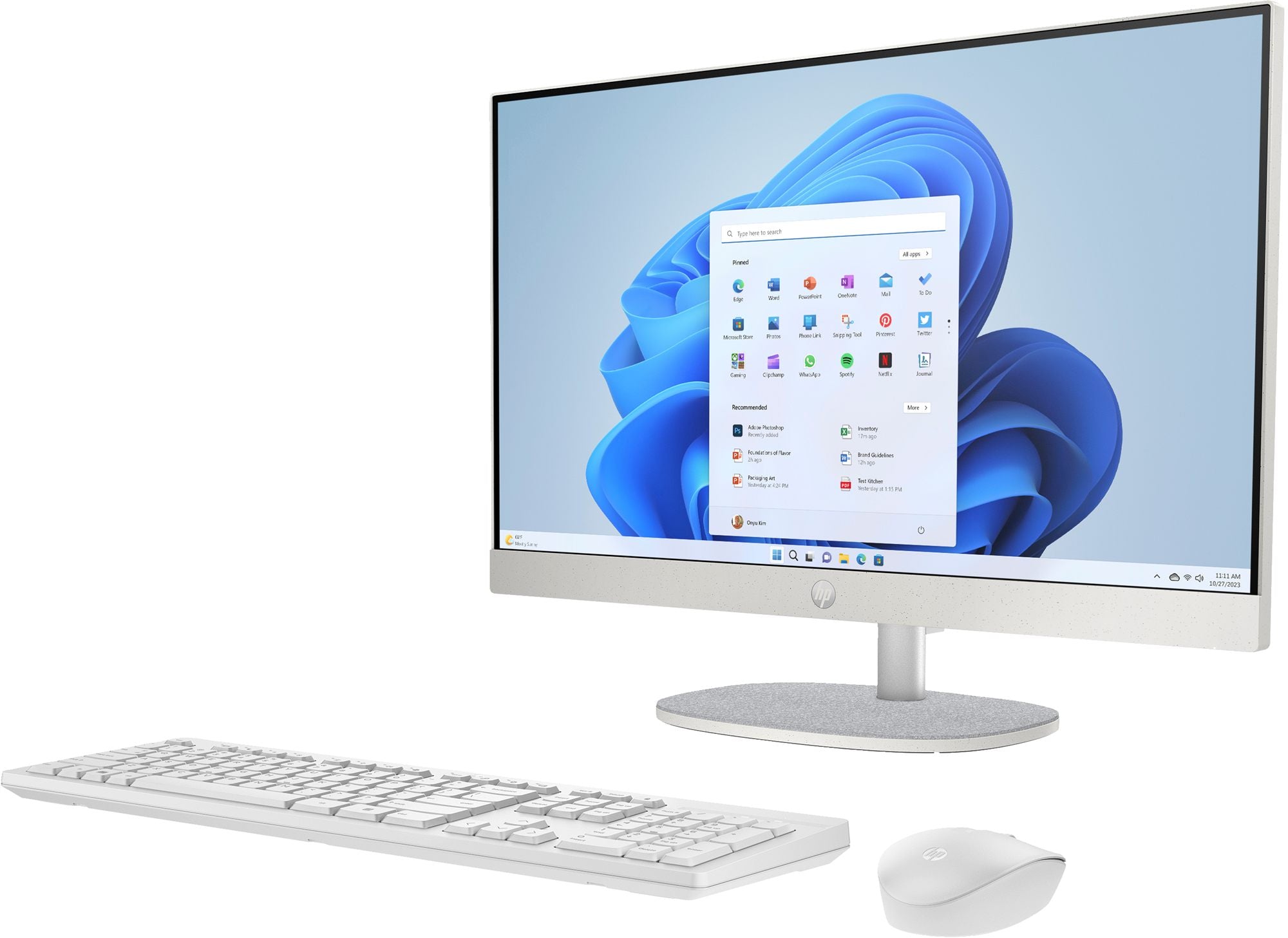 HP 24-cr0074nf AMD Ryzen™ 5 7520U 60,5 cm (23.8") 1920 x 1080 pixels PC All-in-One 16 Go LPDDR5-SDRAM 512 Go SSD Windows 11 Home Wi-Fi 6 (802.11ax) Blanc