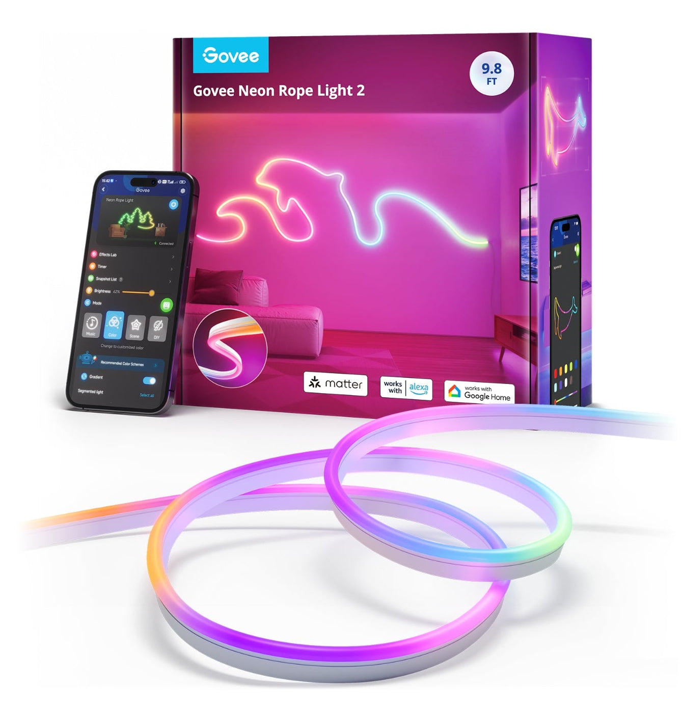 Govee H61D3 Neon Lights 2 3m | Éclairage LED | Matter, HomeKit, Google, Alexa, SmartThings