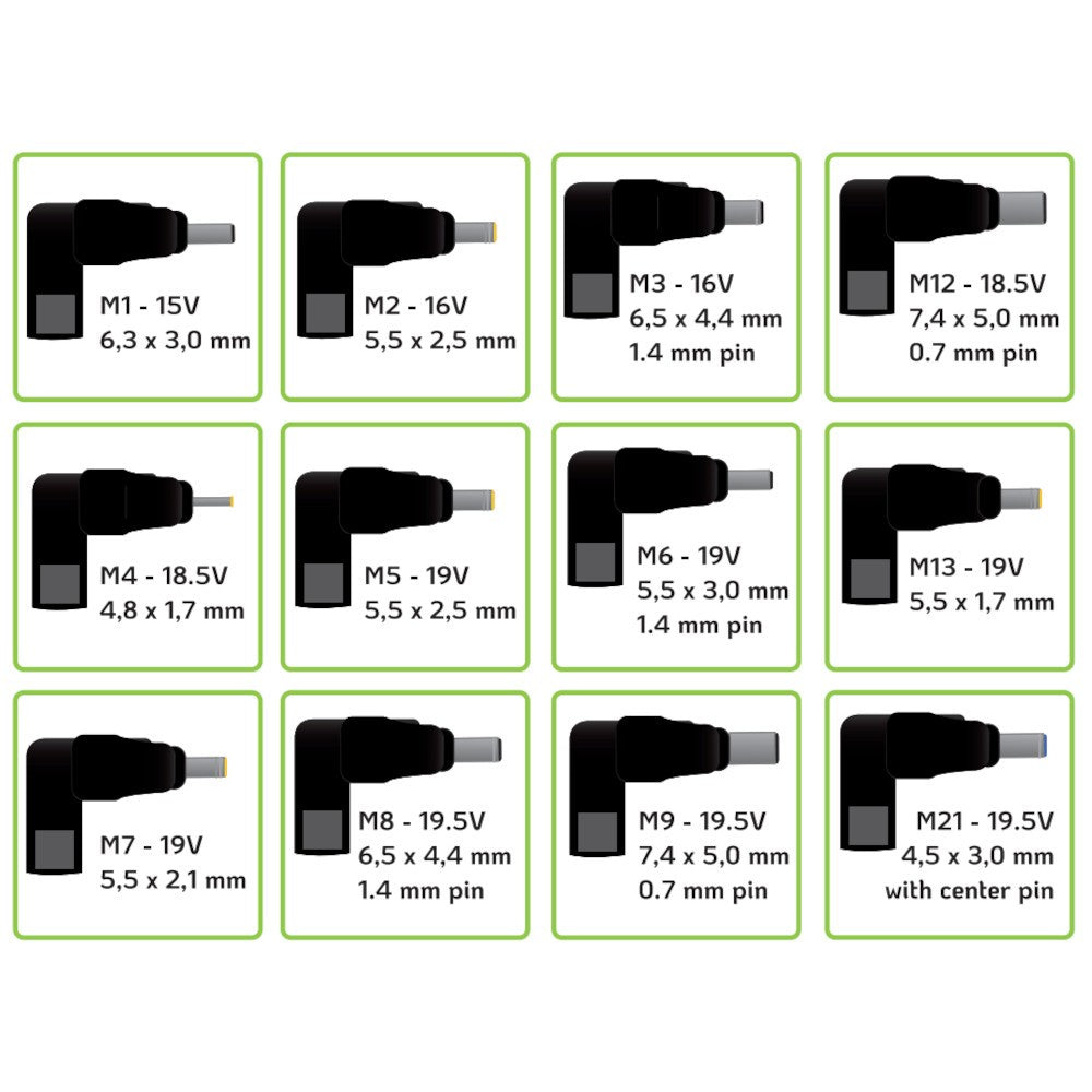 Techly IPW-NTS70WTY Alimentation pour ordinateur portable 70W/4.7A 15-19.5V 12 connecteurs DC