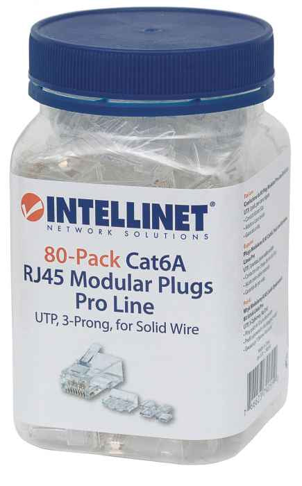 PLUG RJ45 8P/8C UTP Cat6A FOR WIRE, 80PCS