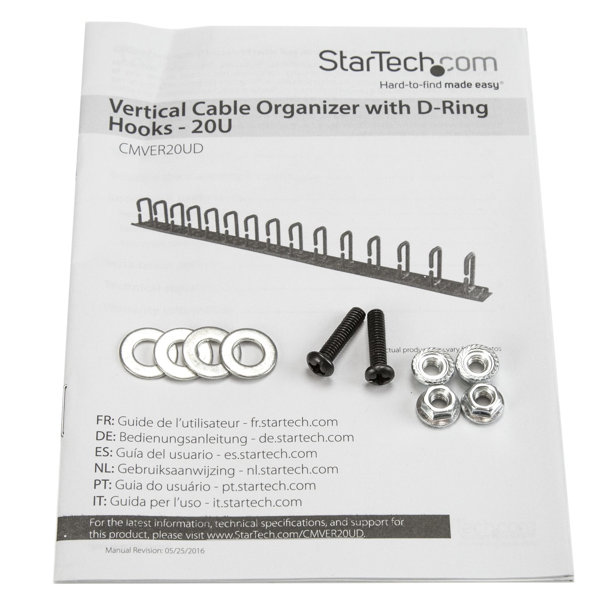 3ft Vertical D-Ring Hook Cable Organizer