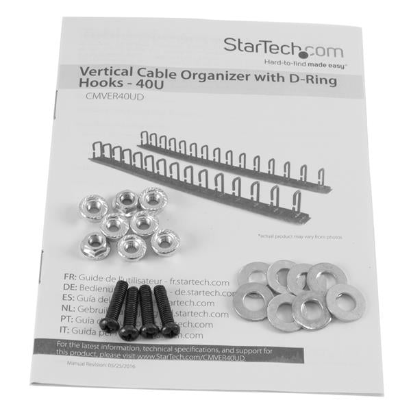 Cable Organizer 6ft Vertical D-Ring