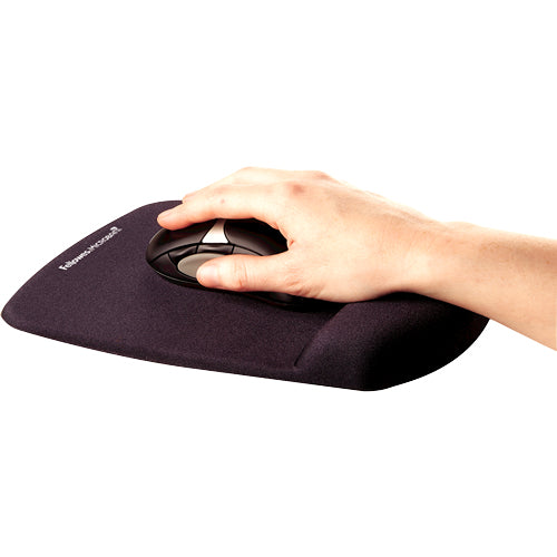 FELLOWES Tapis de souris - Repose poignet PlushTouch™ - Noir - Antibactérien