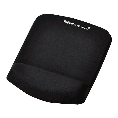 FELLOWES Tapis de souris - Repose poignet PlushTouch™ - Noir - Antibactérien