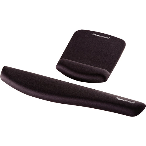FELLOWES Tapis de souris - Repose poignet PlushTouch™ - Noir - Antibactérien