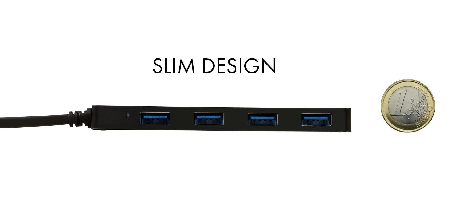 I-TEC USB C Slim Passive HUB 4 Port without power adapter for Notebook Tablet PC supports Win Mac OS compatible with Thunderbolt
