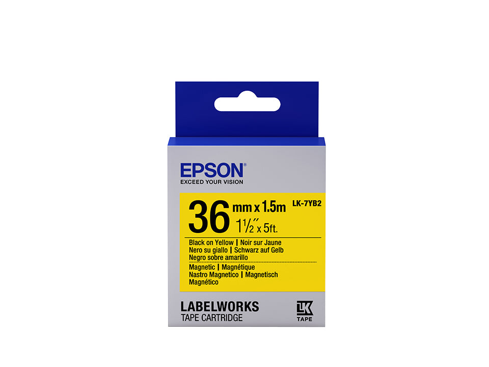 EPSON Label Cartridge LK-7YB2 Magnetic Black/Yellow 36mm (1,5m)
