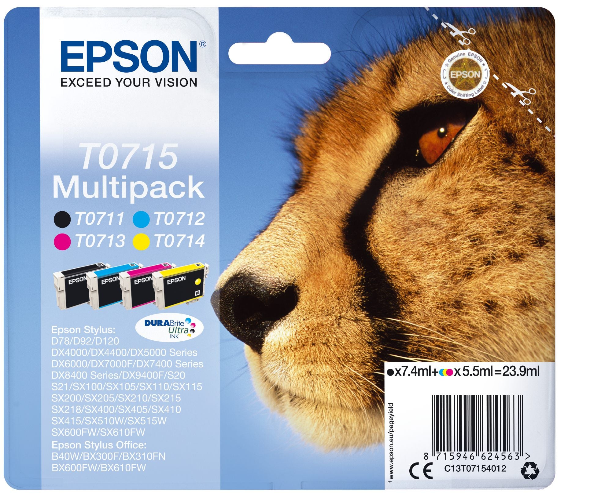 EPSON 2LB DuraBrite Ultra ink cartridge black and tri-colour 1-pack RF-AM blister w/s