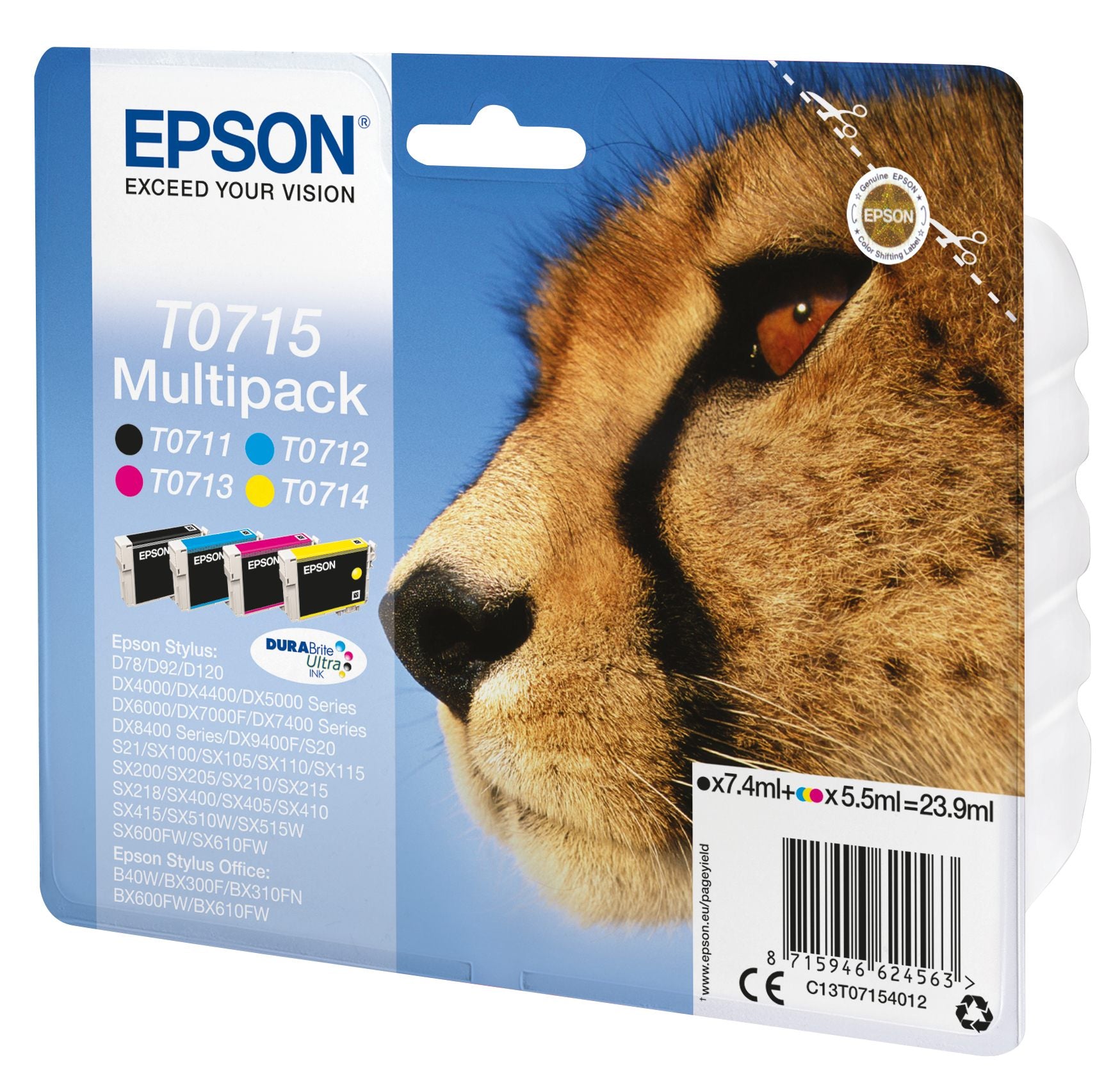 EPSON 2LB DuraBrite Ultra ink cartridge black and tri-colour 1-pack RF-AM blister w/s