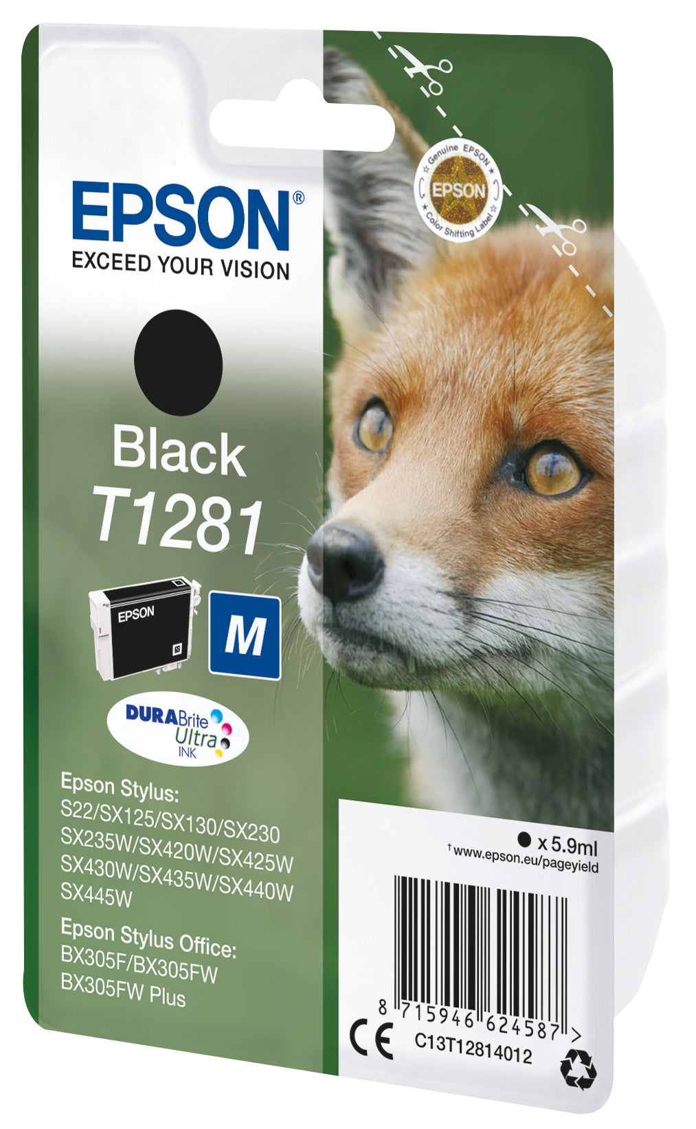 EPSON 6LB T1281 ink cartridge black standard capacity 5.9ml 1-pack RF-AM blister w/s