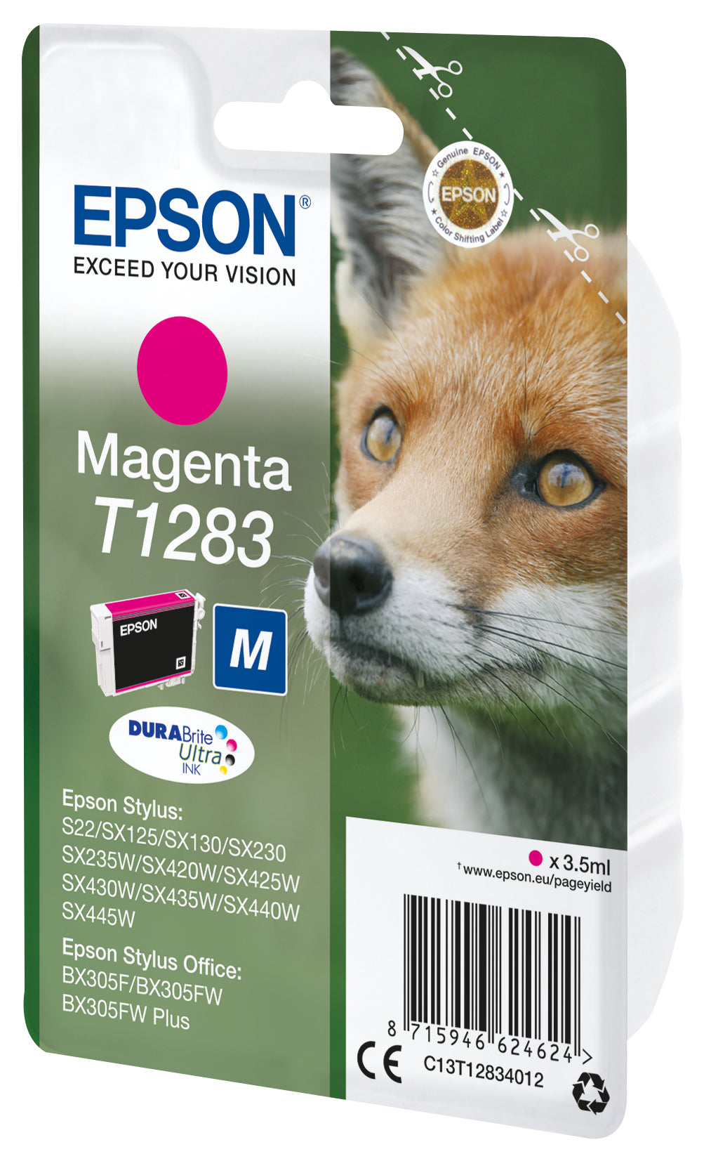 EPSON 1LB T1283 ink cartridge magenta standard capacity 3.5ml 1-pack RF-AM blister w/s