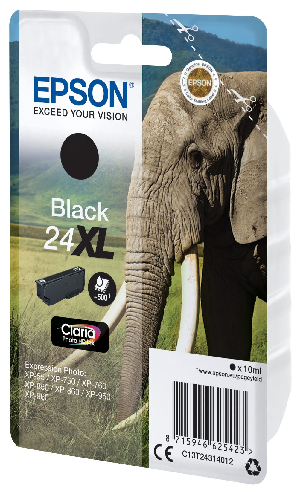 EPSON 5LB 24XL ink cartridge black high capacity 10ml 500 pages 1-pack RF-AM blister w/s