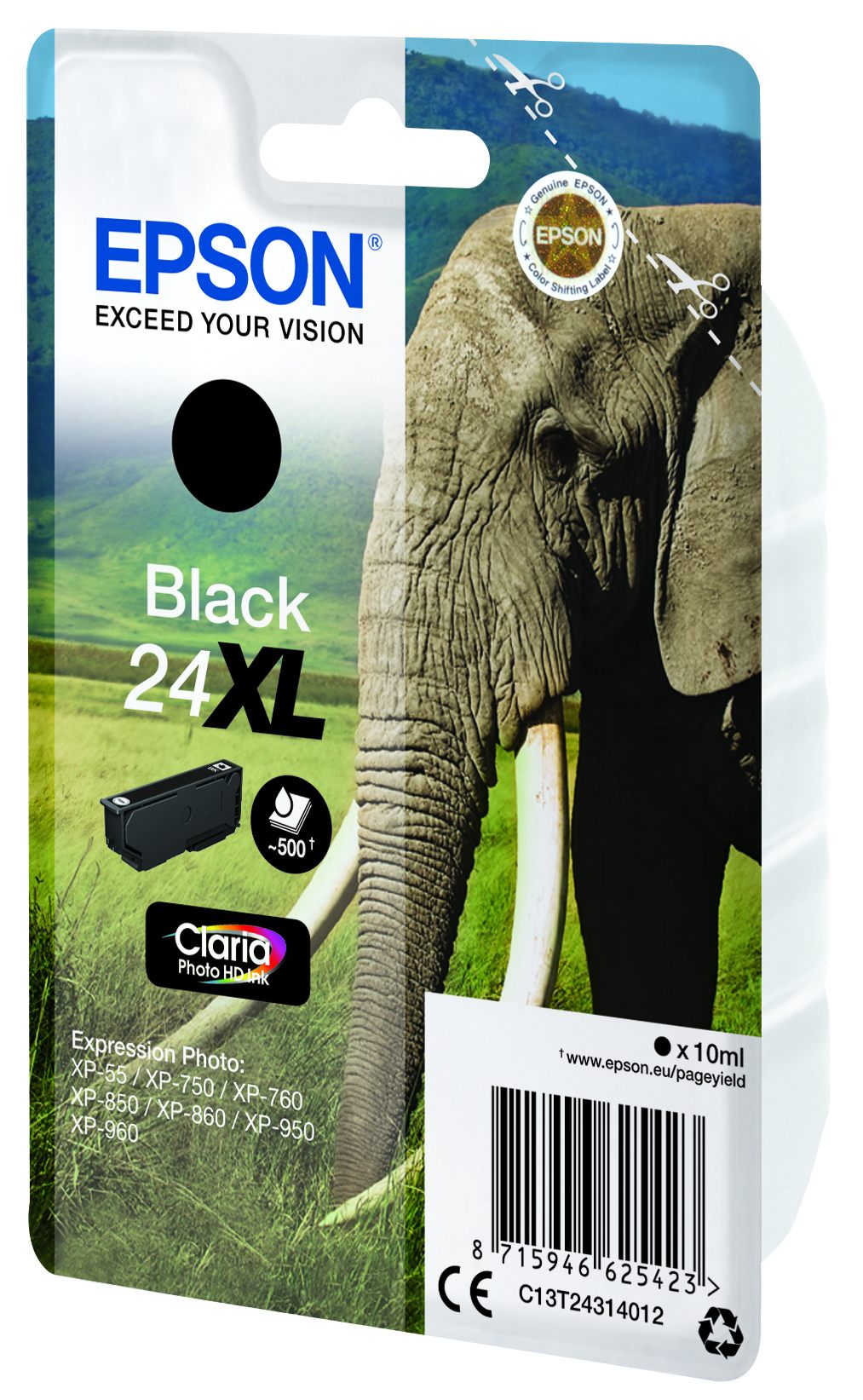 EPSON 5LB 24XL ink cartridge black high capacity 10ml 500 pages 1-pack RF-AM blister w/s