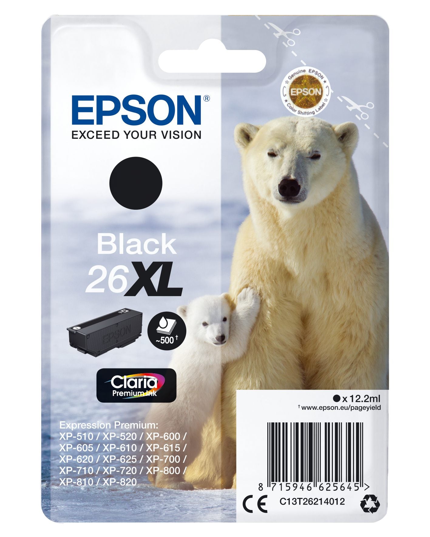 Ink/26XL Polar Bear 12.2ml BK
