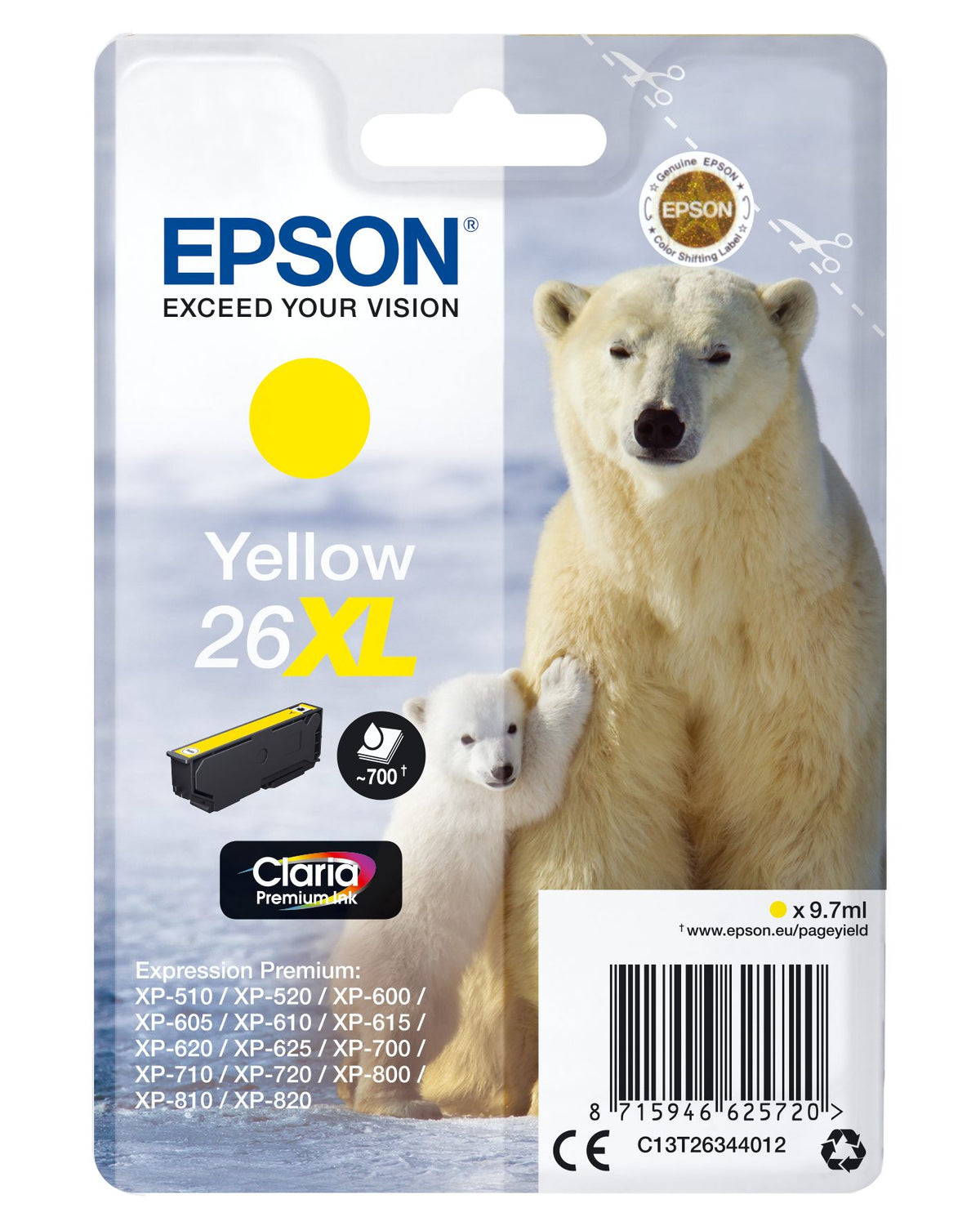 Ink/26XL Polar Bear 9.7ml YL