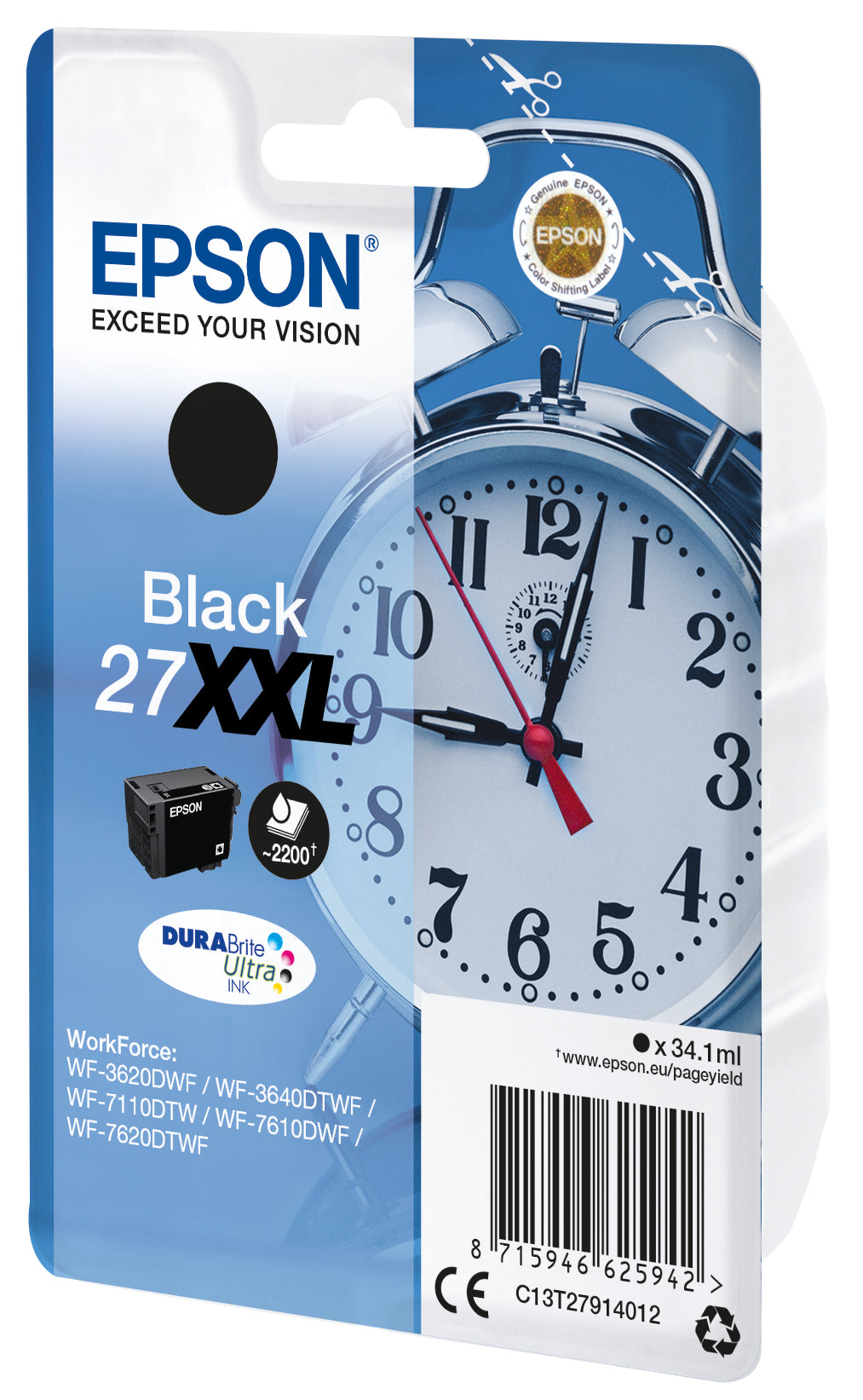 Ink/27XXL Alarm Clock 34.1ml BK