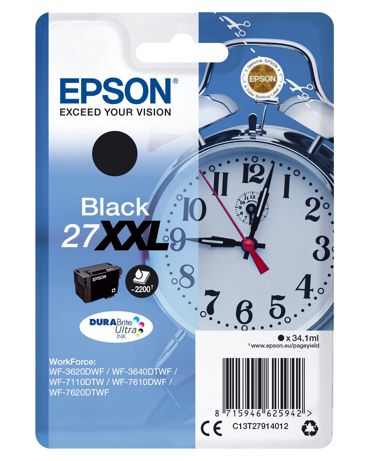 Ink/27XXL Alarm Clock 34.1ml BK